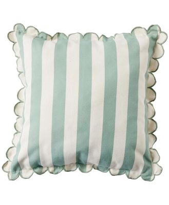 Aruba Scallop Edge Stripe Soft Green Cushion 45x45