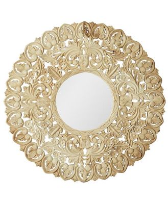 Aviva Carved Round Mirror 90x90x2cm