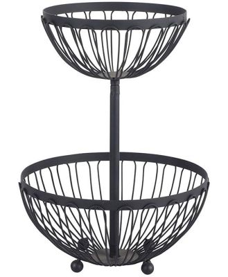 Black 2 Tier Fruit Basket 30x43x30cm
