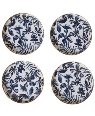 Blue and White Floral Iron 10cm Coasters 10cm (Set of 4)