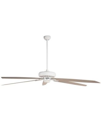 Byron Indoor AC Ceiling Fan - White & Oak Finish 178cm