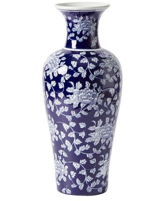 Claymont Floral Vine Vase Blue And White 18.5X18.5X44.5cm