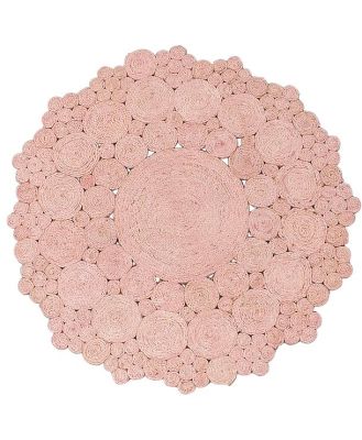 Cochin Blush Hand Stitched Pink Round Rug 120cm