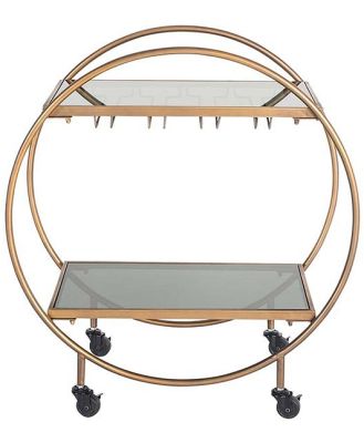 Dominique Drinks Trolley Gold 77x71x36cm