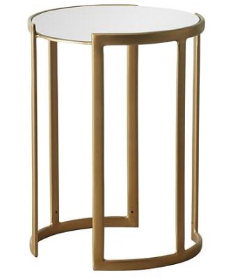 Everlee Gold Glass Top Side Table 36x36x48cm