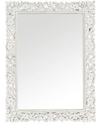 Frieze Hand Carved White Mirror 120x90cm