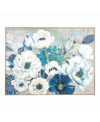 Galleries Blue and White Floral Collection Framed Canvas 160x120cm
