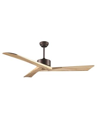 Java Indoor DC Ceiling Fan with Remote - Natural Timber 150cm