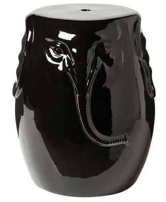 Kylix Elephant Stool Black Gloss 46cm