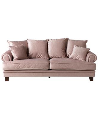 Lisette 3.5 Seater Luxe Velvet Sofa Pale Rose Custom C-008