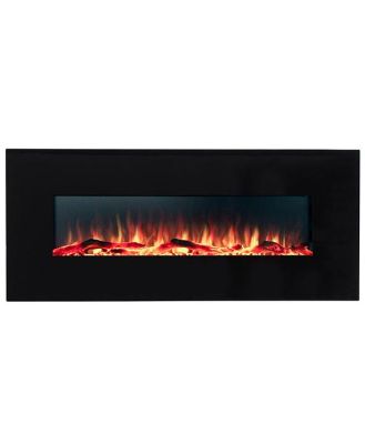 Longton Wall Mounted Electric Fireplace Black 128cm