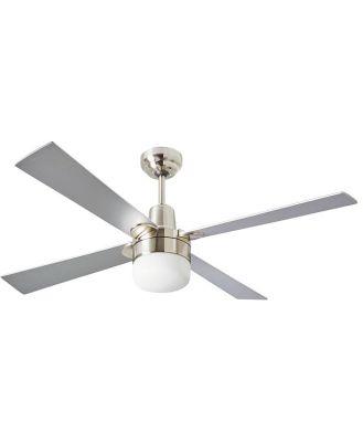 Mackay Indoor AC Ceiling Fan with Light - Brushed Nickel & Silver 122cm
