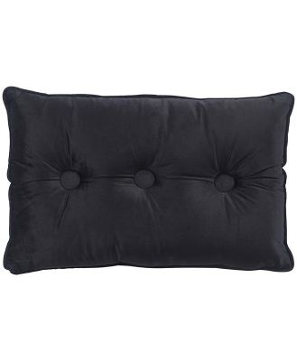Midnight Max Black Decorative Button Cushion 60x40cm