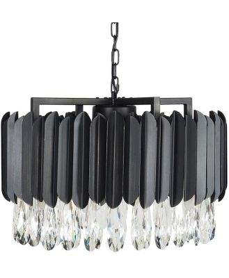 Mirabel Black 10 Light Crystal Glass Chandelier