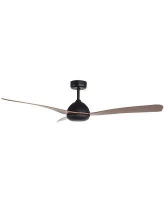 Moreton Indoor/Outdoor DC Ceiling Fan with Remote - Black & Hickory Finish 132cm