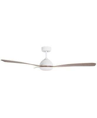 Moreton Indoor/Outdoor DC Fan with Remote - White & Hickory Finish 132cm