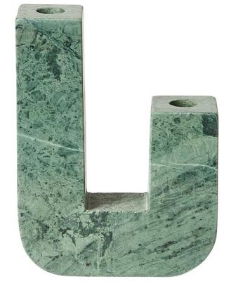 Naxian U Candle Holder Green Marble 15x5.25x20.50 Cm