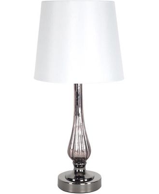 Portia Black Nickel Glass Table Lamp 55cm