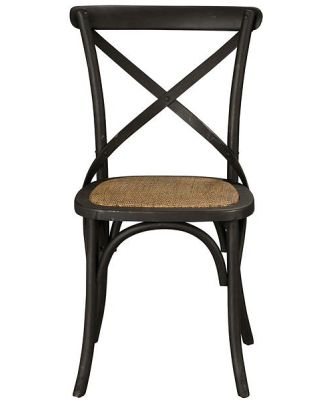 Provincial Cross Back Dining Chair Black