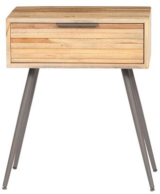 Spence Recycled Teak 1 Drawer Bedside Table 50x30x60cm Natural