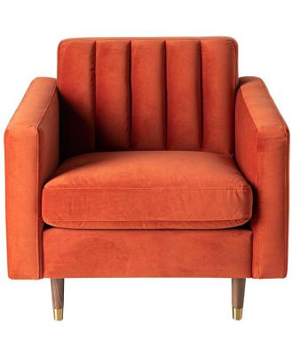 Stitch Armchair Velvet Sunrise Orange C-036