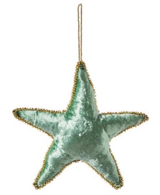 Velvet Star Ornament Green 17cm