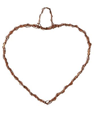 Wire Heart Copper Small 13x15cm