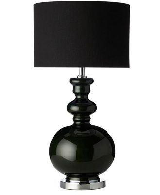 Wyatt Black Green Glass Table Lamp 73cm