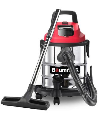 BAUMR-AG 20L Cordless Wet & Dry Vacuum Cleaner Kit, with 4Ah battery and Charger, Blower, HEPA Filter, Accessories, Stainless Steel, for Car, Home, Garage