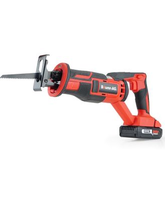 BAUMR-AG 20V SYNC Cordless Lithium Power Reciprocating Saw, with Battery, Charger, 3 Cutting Blades