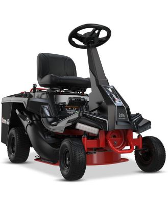BAUMR-AG 24 Ride On Lawn Mower, Lithium Electric Start System, 6HP 224cc, 5 Cut Heights, Catcher and Mulch Kit