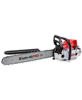 BAUMR-AG Commercial Petrol Chainsaw E-Start 24 Bar Chain Saw Top Handle Tree Pruning