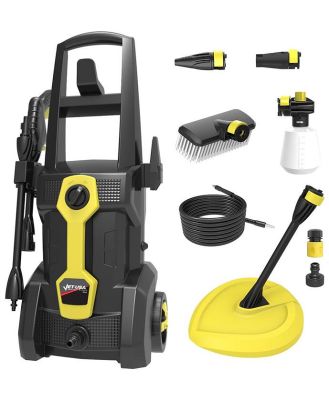 JET-USA RW535 Electric High Pressure Washer, 2600PSI Water Cooled Motor, 2 Nozzles, Brush Head, Deck Cleaner, Detergent Bottle