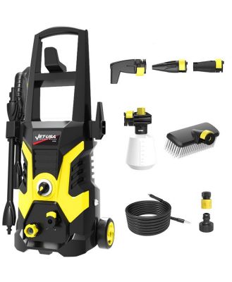 JET-USA RX530 Electric High Pressure Washer, 2400PSI 3 Nozzles, Brush Head Cleaner, Detergent Bottle