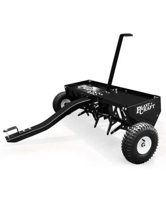 PRE-ORDER PLANTCRAFT Tow Behind Plug Lawn Aerator 1m (40) Wide, Universal Hitch for Ride on Mower, Garden Tractor