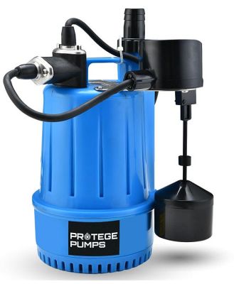 PRE-ORDER PROTEGE Tight Access Clean/Grey Water Submersible Sump Pump, Vertical Float Switch