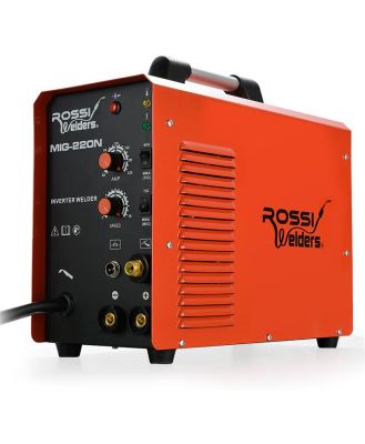 ROSSI 220 Amp 4-in-1 Multi-Process MIG TIG Stick Portable Inverter Gas Gasless Welder, with Accessories