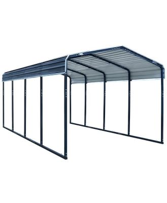 SHADE SHIELD Single Carport Shed 3.3 x 6 x 2.8m, Galvanised Steel Frame, Powder Coated Gable Roof, Shelter for Car Caravan Boat Tractor Agricultural