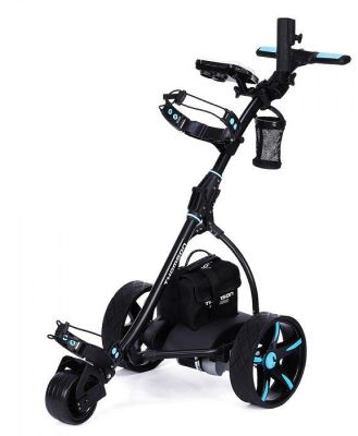 THOMSON Golf Buggy Electric Trolley Automatic Motorised Foldable Cart LED Black