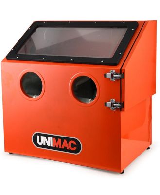 UNIMAC 110L Benchtop Sandblasting Cabinet, with Sandblast Gun Set with Hose, LED Light