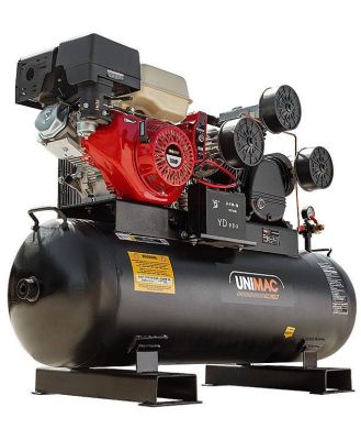 UNIMAC 115PSI 150L 18HP Industrial Petrol Powered Air Compressor with Electric Key Start