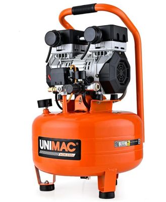 UNIMAC 24L Pancake Air Compressor, 116PSI Portable Silent Oil-Free Electric, for Airtools Tyre Inflation