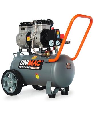 UNIMAC 24L Silent Air Compressor 1.5HP, Oil-Free Electric, Portable, for Airtools, Airbrush, Tyre Inflation