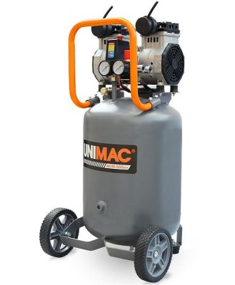 UNIMAC 2HP 50L Silent Oil-Free Portable Electric Air Compressor, Vertical, for Airtools, Tyre Inflation