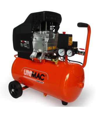 UNIMAC Portable Electric Air Compressor, 24L 2HP Direct Drive, Includes 5pc Air Tool Kit