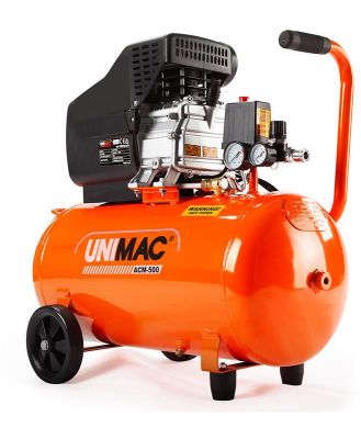 UNIMAC Portable Electric Air Compressor, 50L 3HP Direct Drive, Includes 5pc Air Tool Kit