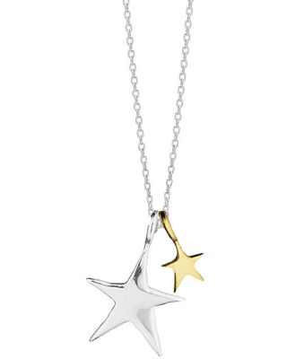 Estella Bartlett Silver Plated Double Star Necklace