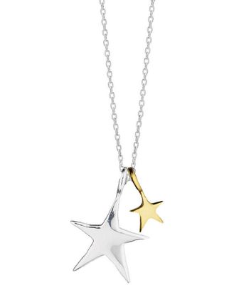 Estella Bartlett Silver Plated Double Star Necklace