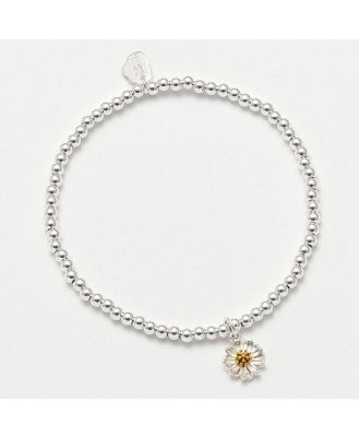 Estella Bartlett Silver Plated Sienna Wildflower Charm Bracelet