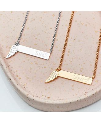 Kids' Personalised Charm Name Plate Necklace